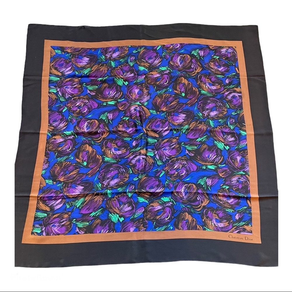 Vintage Large Christian Dior Silk Scarf